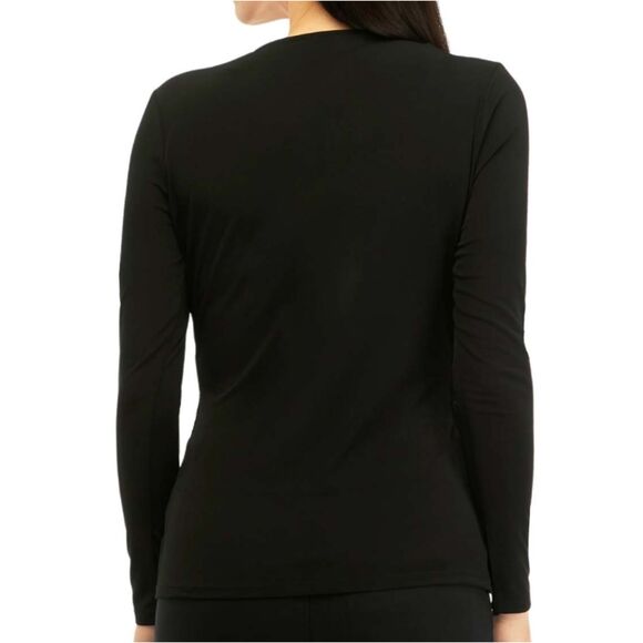 Michael Kors Women's MH3518W03G Size L Black Rhinestone Border Blouse Top NWT - Picture 2 of 9